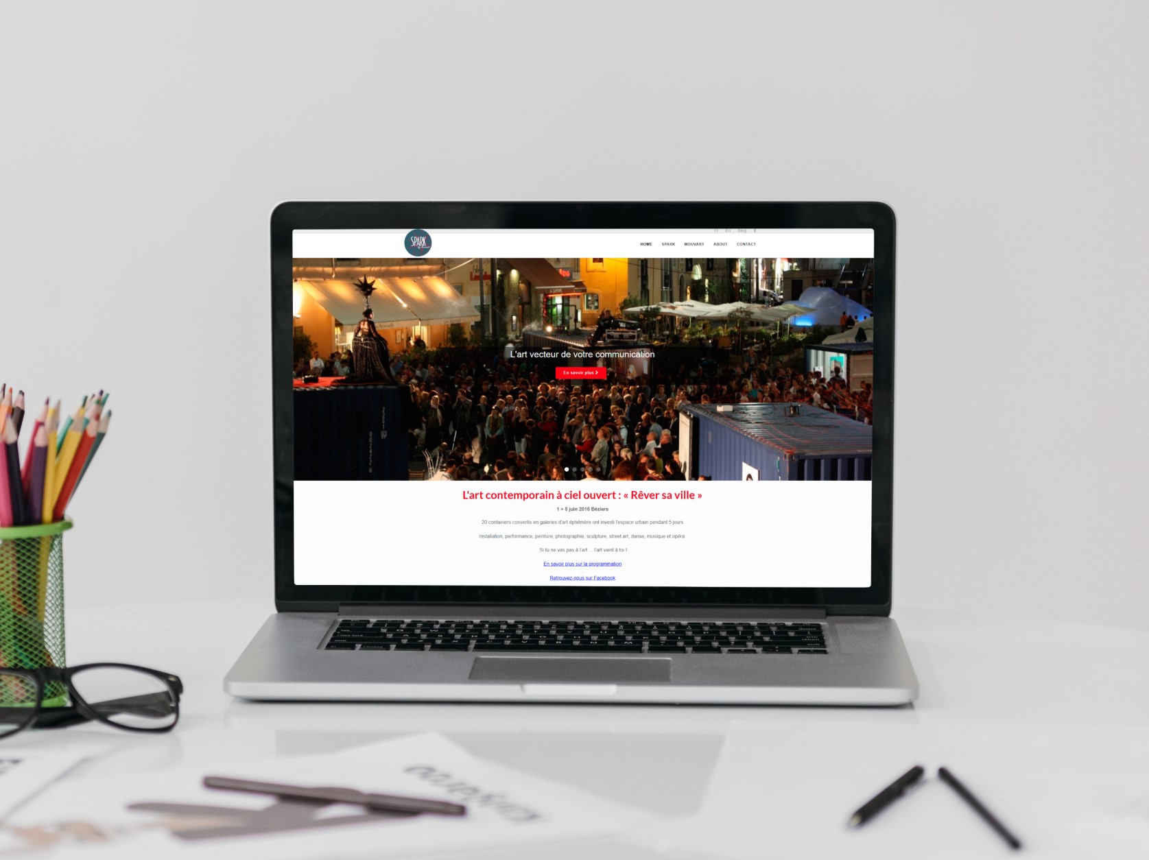 Un site vitrine inspirant  Création site internet Marseille pour Spark by Mouvart