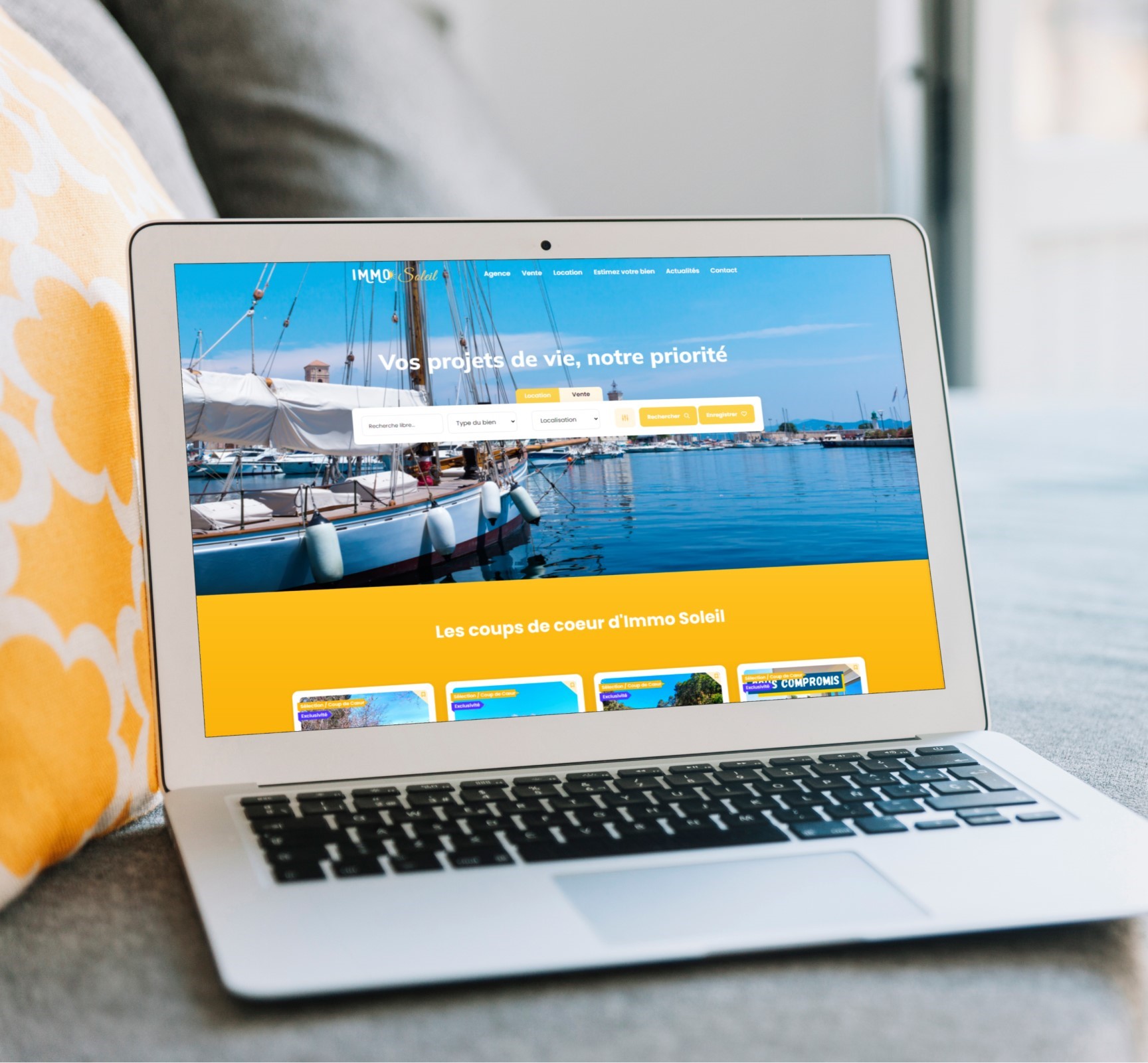 Refonte du site vitrine de l'agence immobilière Création site internet Marseille pour Immo Soleil