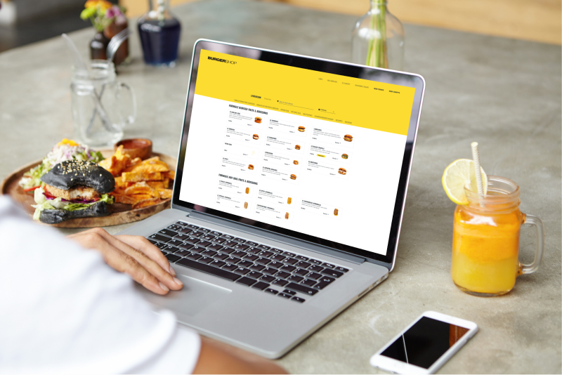 Création du site e-commerce Création site e-commerce Marseille pour Burger Shop, Agence web Marseille Wagaia