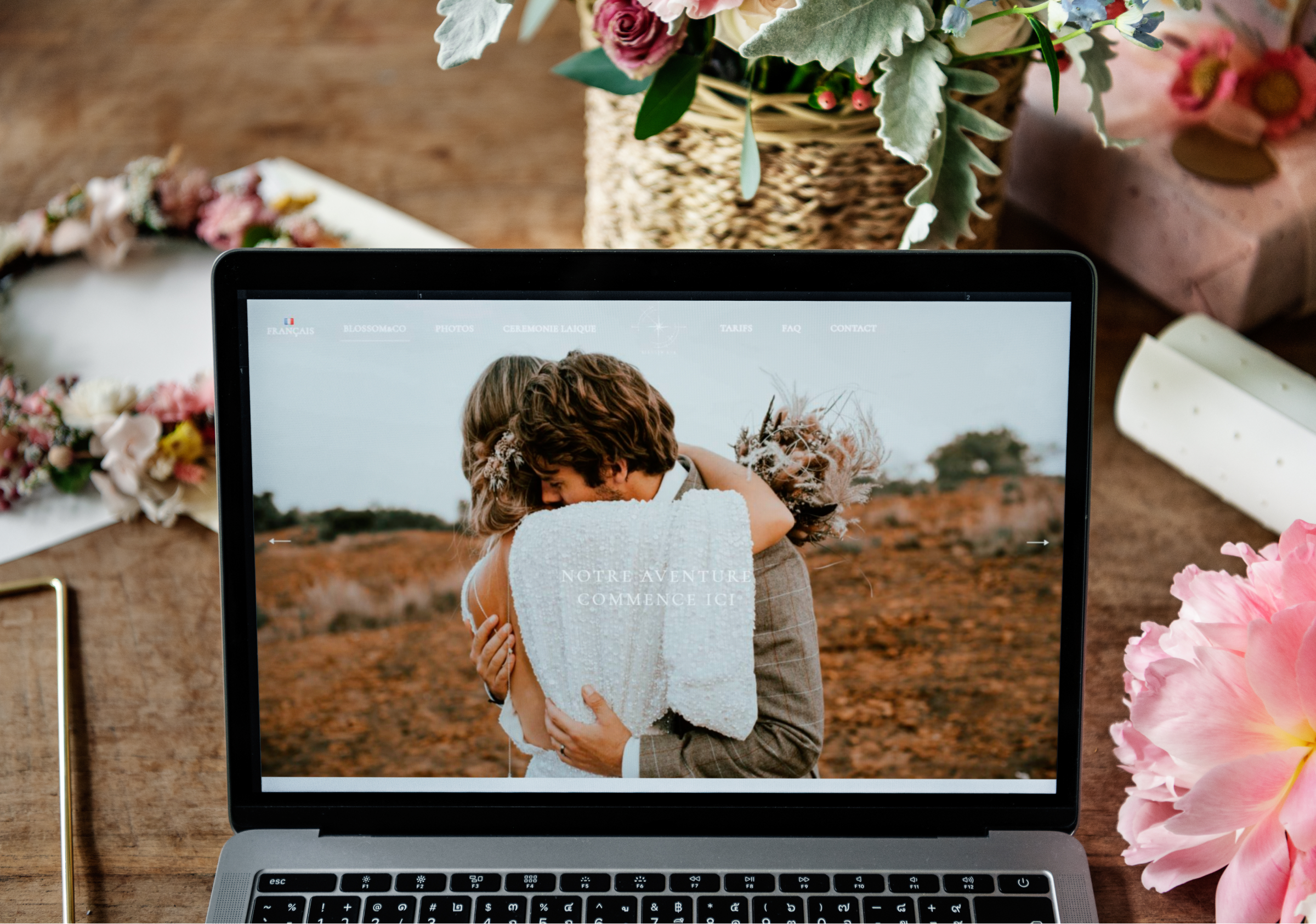 Le site vitrine de Blossom & Co, photographes de mariage en Provence Création site internet Marseille pour Blossom & Co