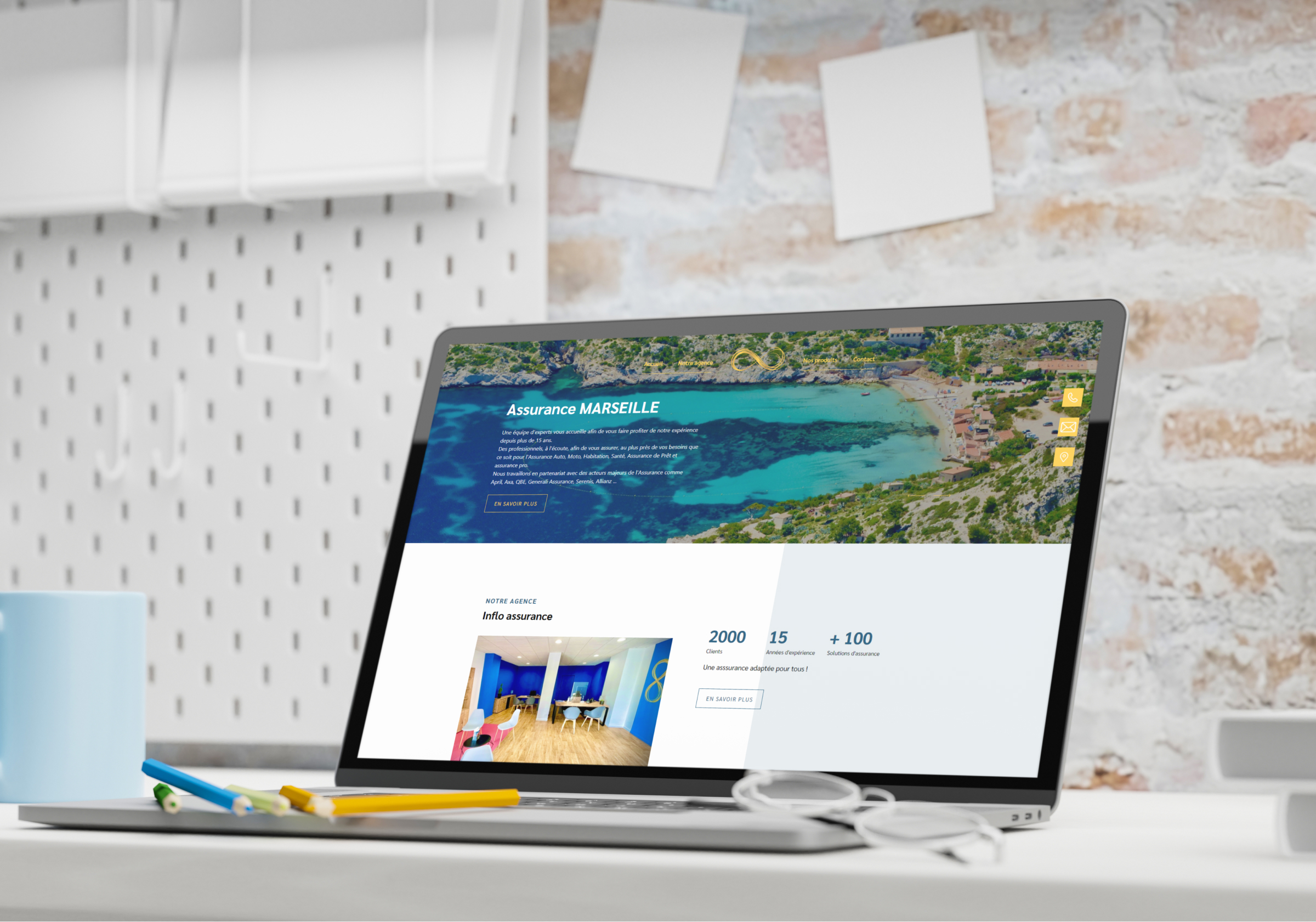 Site vitrine alliant expertise et accessibilité Création site internet Marseille pour Inflo Assurance